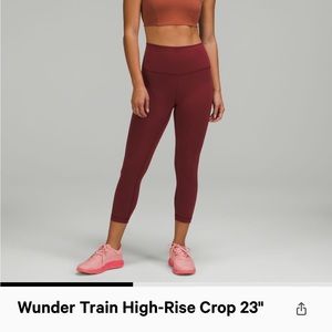 Lululemon Wunder Train High-Rise Crop 21”- Like New - Merlot - Size 10